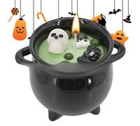 Hitburu Bougie Halloween,Bougie Veilleuse En Pot De Sorcière | Parfumée Halloween en Cire de Soja pour Salle de Bain Chambre Manteau de Cheminée Décoration de Fête
