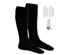 Hitburu Chaussettes Chauffantes - Chaussettes De Ski Rechargeables par USB, d'hiver avec Batterie 2200mAh Et 3 Niveaux De Chauffage - pour Hommes Camping Travail Pêche Patinage