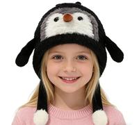 Hitburu Déguisement de chapeau en forme d'animal | Bonnet Souple et Doux à l'Effigie du Pingouin | Couvre-chef animal équipé d'oreillettes | Pour Fille Garçon Vacances Pêche Camping