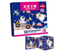 Hitburu Jeu Magnétique,Livre de Puzzle Activités d'apprentissage Jeu Enfant | Jeux de Voyage Magnétiques Garçons Filles 2-6 Ans,Cadeau Anniversaire Maternelle Voyage Route