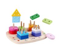 Hitburu Jouets Empilables en Bois,Jeu d'Empilage Sensoriel et Éducatif - Tri De Formes,pour Usage à La Maison, en Préscolaire, en Maternelle, Pendant Les Voyages, dans La Salle De Jeu