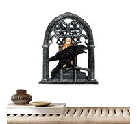 Hitburu Lumière Corbeau Halloween - Décor Corbeau Halloween Lampe à Brancher,Figurine d'Art Décorative pour Décorations de Maison Fêtes,Vacances,Soirées Intérieur,Extérieur