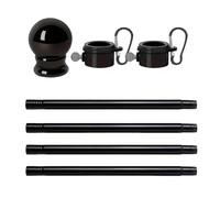 Hitburu Mâts De Drapeau Extérieurs pour Maison | Mâts Télescopiques 1.8 m - Poteaux De Drapeau Résidentiels Robustes | pour Vacances Célébration Fête Clôture Toit Mur Jardin Cour Patio Porche