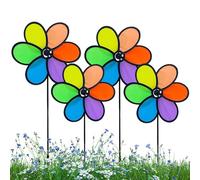 Hitburu Moulins à Vent de Jardin,Tourniquets de Jardin | 4 Pièces Tourniquets Arc-en-à Motif Fantaisie Décor pour Balcon et Jardin