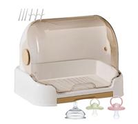 Hitburu Organisateur De Biberons | Range Biberon Comptoir avec Plateau Égouttoir | Étui Amovible pour Tétines Couverts de Puériculture Comptoire Armoire Crèche