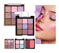 Hitburu Palette de Maquillage - Maquillage Palette à Paupières Blush Highlighter | Longue Tenue Effet Mat et Brillant pour Scènes Sorties Soirées Photos Beauté des Yeux et du Visage