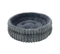 Hitburu Panier pour Chien Rond, Coussin Donut pour Animaux, 50 cm Rond Doudou Nettoyable Lavable Anti Stress pour Animal, Canapé Dodo pour Chiot Chat Intérieur Extérieur Lit