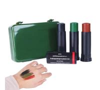 Hitburu Peinture de camouflage, peinture pour le visage de chasse, Couleur camouflage de camping, Peinture corporelle imperméable pour visage de chasse, maquillage de dissimulation longue durée avec 3