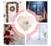 Hitburu Pendentif Cœur pour Arbre De Noël | Décoration Cœur en Céramique Amour pour Noël | Souvenir De Verre Suspendable pour Porte Mur Fenêtre Balcon Chambre | Ornement Hiver Fêtes