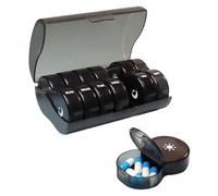 Hitburu Pilulier | Boîte à Pilules de Voyage Portable, Léger et Pratique - Boîtier Translucide Coloré Portable Pour Médicaments Et Compléments Alimentaires Voyage Seniors Rappel Stockage