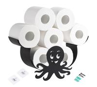 Hitburu Porte-Rouleau de Toilette | Porte-Rouleau De Papier Toilette Design Pieuvre Nouveauté | Organisateur Rouleau Déco Murale Maison Petit Espace Séjour Ferme