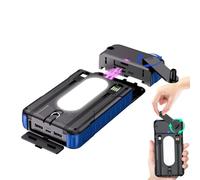 Hitburu Power Bank Solaire | Étanche avec Lampe Torche Lumineuse,Chargeur Solaire À Manivelle Batterie Externe,pour Road Trip Pêche Camping Randonnée Voyage Backpacking Festival De Musique