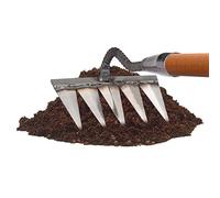 Hitburu Râteau Déchaumeur - Râteau À Jardin en Acier Au Carbone, Râteau Déchaumeur Jardin, Râteau Désherbage Robuste, Râteau Déchaumeur pour Le Désherbage Jardin,4/5/6/7 Dents Râteau