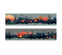 Hitburu Ruban Adhésif de Scrapbooking | Ruban Vintage Halloween Pour Artistes | Rouleau Autocollants Gothiques Festifs pour Journal Scolaire Carnet Mémoire Loisirs Créatifs