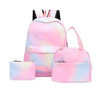 Hitburu Sacs Scolaires, Cartable Fille, Sac À Dos Arc-en-, Sacs À Dos 3 en 1 pour Enfants avec Sac À Déjeuner Et Portefeuille, pour Les Adolescentes du Primaire Et du Secondaire.