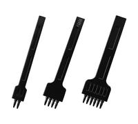 Hitefu Lot de 3 outils de poinçonnage à griffes en cuir, 4 mm, ciseaux à coudre à dents ronds, 2/4/6 griffes, coupe circulaire en cuir, accessoires pour travaux manuels en cuir