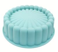 Hitefu Moule à gâteau rond anti-adhésif en silicone bleu pour fromage, chocolat, brownie et tartes (20 cm)