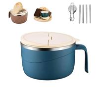 HItianya Bol à nouilles instantanées multi-usage en acier inoxydable 304 anti-brûlure de grande capacité, bol à nouilles instantanées double couche anti-brûlure, récipient alimentaire portable étanche