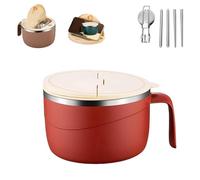 HItianya Bol à nouilles instantanées multi-usage en acier inoxydable 304, anti-brûlure, grande capacité, 1200 ml, bol à nouilles anti-brûlure, récipient alimentaire portable étanche pour cuisine (F)