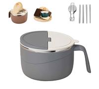 HItianya Bol à nouilles instantanées multi-usage en acier inoxydable 304, anti-brûlure, grande capacité, 1200 ml, bol à nouilles anti-brûlure, récipient alimentaire portable étanche pour cuisine (D)