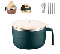 HItianya Bol à nouilles instantanées multi-usage en acier inoxydable 304, anti-brûlure, grande capacité, 1200 ml, bol à nouilles anti-brûlure, récipient alimentaire portable étanche pour cuisine (C)