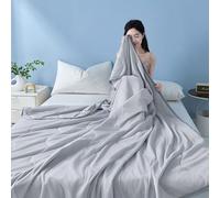 HItianya Cooling Blanket for Night Sweats, Q-Max 0.5 Double-Sided Cold Tech Summer Duvet for Hot Sleepers, Lightweight Breathable Bedding for Sofa Travel, Machine Washable (Gray,L:200x230cm)