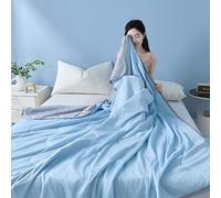 HItianya Cooling Blanket for Night Sweats, Q-Max 0.5 Double-Sided Cold Tech Summer Duvet for Hot Sleepers, Lightweight Breathable Bedding for Sofa Travel, Machine Washable (Sky Blue,S:100x150cm)