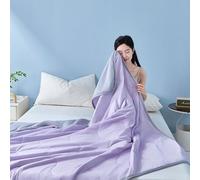 HItianya Cooling Blanket for Night Sweats, Q-Max 0.5 Double-Sided Cold Tech Summer Duvet for Hot Sleepers, Lightweight Breathable Bedding for Sofa Travel, Machine Washable (Purple,S:100x150cm)