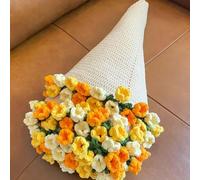 HItianya Couverture de Roses au Crochet Faite Main, Bouquet de Fleurs en Kit ou Fini, Kit de Matériel (Tricolor, Finished Product)