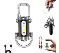 HItianya Lampe torche porte-clés Vbbert en alliage d'aluminium, 2 en 1, lampe torche et batterie externe, 6 000 lumens, mini torches rechargeable portable pour la marche, le camping (1PC)