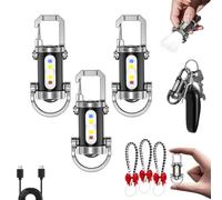 HItianya Lampe torche porte-clés Vbbert en alliage d'aluminium, 2 en 1, lampe torche et batterie externe, 6 000 lumens, mini torches rechargeable portable pour la marche, le camping (3PC)