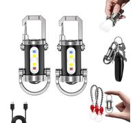 HItianya Lampe torche porte-clés Vbbert en alliage d'aluminium, 2 en 1, lampe torche et batterie externe, 6 000 lumens, mini torches rechargeable portable pour la marche, le camping (2PC)