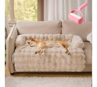 HItianya Lit douillet pour chien et chat avec bords surélevés - Couverture moelleuse avec fond antidérapant (D, L)