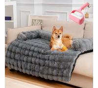 HItianya Lit douillet pour chien et chat avec bords surélevés - Couverture moelleuse avec fond antidérapant (A, S)