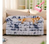 HItianya Lit douillet pour chien et chat avec bords surélevés - Couverture moelleuse avec fond antidérapant (C, M)