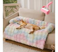 HItianya Lit douillet pour chien et chat avec bords surélevés - Couverture moelleuse avec fond antidérapant (E, M)