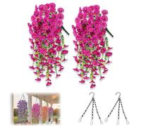 HItianya Lot de 2 fleurs artificielles à suspendre pour extérieur, 75 cm, résistantes aux UV, plantes rampantes pour paniers suspendus, décoration de printemps (B, 2 pièces)