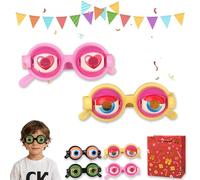 HItianya Lot de 2 paires de verres à œil clignotants amusants avec action manuelle pour adultes, verres clignotants pour costumes, fêtes et accessoires photo amusants (2PC-B)
