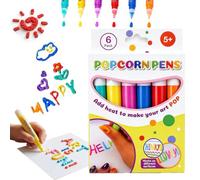 HItianya Magic 3D Popcorn Pens for Kids, DIY Puffy Paint Bubble Drawing Pens Kit, Heat Activated Multicolor Popcorn Markers for School Art Crafts, Greeting Cards and Stationery Decoration (1Set)