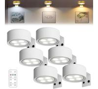 HItianya Magnetic Painting Light, Magnetic Painting Light with 13 Lighting Modes, Magnetic Picture Lights for Wall No Drill, LED Rechargeable Wireless Art Picture Frame Lights (Blanc,6pcs)