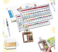 HItianya Mini coffret aquarelle Tobios, coffret aquarelles Tobios, coffrets aquarelles de poche pour le voyage, boîte à peinture en bois (12COLOR*2)
