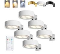 HItianya Picture Lights for Wall, Magnetic Painting Light, Éclairage sans fil pour tableaux, posters, 3 températures de couleur et télécommande. (Blanc * 6PC, 13Color)