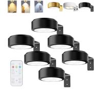 HItianya Picture Lights for Wall, Magnetic Painting Light, Éclairage sans fil pour tableaux, posters, 3 températures de couleur et télécommande. (Noir * 6PC, 13Color)