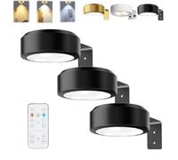 HItianya Picture Lights for Wall, Magnetic Painting Light, Éclairage sans fil pour tableaux, posters, 3 températures de couleur et télécommande. (Noir * 3PC, 13Color)