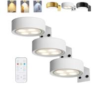 HItianya Picture Lights for Wall, Magnetic Painting Light, Éclairage sans fil pour tableaux, posters, 3 températures de couleur et télécommande. (Blanc * 3PC, 3Color)