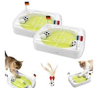 HItianya Puzzle interactif pour chat avec lumières LED, balle d'herbe à chat, détecteur de mouvement, rechargeable par USB, chasse et entraînement en intérieur (2 pièces)