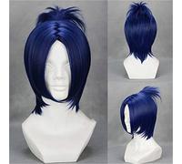 HITMAN REBORN! Perruque Cosplay Rokudou Mukuro bleu perruque de cheveux en fibre résistante à la chaleur de style court pour la fête d'halloween 244A