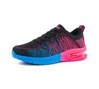 Hitmars Chaussures de Running Femme Chaussure Sport Baskets de Sport Tennis Baskets Coussin d'air Mode Sneakers Légères Marche Bleu 38