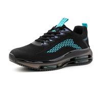Hitmars Chaussures de Running Homme Baskets et Chaussures de Sport Homme Marche Basquette Homme Coussin d'air Antidérapant Respirantes Noir-Vert 42