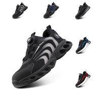 Hitmars Chaussures de Sécurité Hommes Chaussures de Travail Embout Acier Basket Securite Femmes Légère Confortable S1p S1 S2 S3 SRC Industrie Gris HS23 GR.40